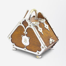 Load image into Gallery viewer, Arts and Crafts Silverplate and Oak Sugar Scuttle