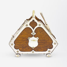 Load image into Gallery viewer, Arts and Crafts Silverplate and Oak Sugar Scuttle