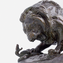 Load image into Gallery viewer, Lion et Serpent Bronze by Antoine-Louis Barye
