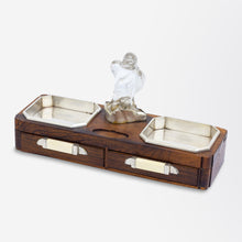 Load image into Gallery viewer, French Art Deco, Silver, Rock Crystal & Ivory Desk Tidy