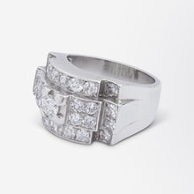 Load image into Gallery viewer, French Art Deco 'Tank' Ring in Platinum & Diamonds
