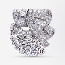 Load image into Gallery viewer, French Art Deco Platinum & Diamond Clip Brooch