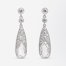 Load image into Gallery viewer, Platinum & Diamond Belle Epoque Style Drop Earrings