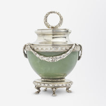 Load image into Gallery viewer, Imperial Period Faberge Bowenite and Silver-Gilt Inkwell
