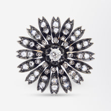Load image into Gallery viewer, Antique Brooch Conversion Diamond Daisy Ring