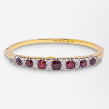 Load image into Gallery viewer, Antique Swedish Diamond & Garnet Bangle