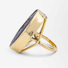 Load image into Gallery viewer, 18th Century Glass Intaglio & 9kt Yellow Gold Ring