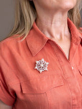 Load image into Gallery viewer, 14kt Gold Diamond & Akoya Pearl Floral Brooch
