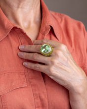 Load image into Gallery viewer, Green Tourmaline, Peridot and Diamond Ring by 'Hubert'