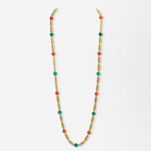 Load image into Gallery viewer, Georges Lenfant 18kt Yellow Gold, Chrysoprase & Coral Necklace