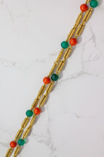 Load image into Gallery viewer, Georges Lenfant 18kt Yellow Gold, Chrysoprase & Coral Necklace