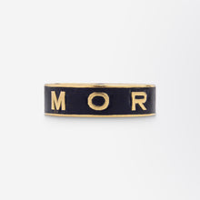 Load image into Gallery viewer, 9kt Gold and Black Enamel 'MEMORIE' Mourning Ring