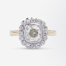 Load image into Gallery viewer, Old Mine Cut & Old European Cut Diamond Cluster Ring