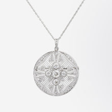 Load image into Gallery viewer, Belle Epoque Handmade Platinum and Diamond Brooch Pendant