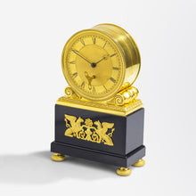 Load image into Gallery viewer, An English Regency Mantel Clock in Slate & Ormolu by Grimalde & Johnson