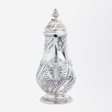 Load image into Gallery viewer, George II Period Sterling Silver Coffee Pot with Floral Repousse