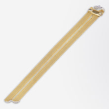 Load image into Gallery viewer, Retro Period Diamond & Sapphire Adjustable Bracelet