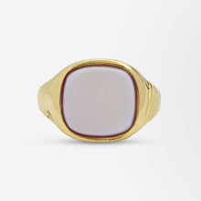 Load image into Gallery viewer, Gold Set Banded Agate Signet Ring