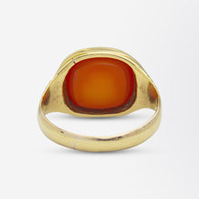 Load image into Gallery viewer, Gold Set Banded Agate Signet Ring
