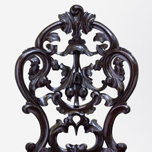 Load image into Gallery viewer, Carved Victorian Slipper Chair with Damask Upholstery