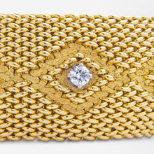 Load image into Gallery viewer, Woven 14kt Gold Bracelet With Diamonds