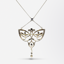 Load image into Gallery viewer, Original Art Nouveau Diamond Brooch Necklace
