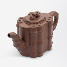 Load image into Gallery viewer, Chinese Yixing Clay Teapot with Bamboo Design
