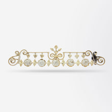 Load image into Gallery viewer, 18kt Yellow Gold & Old Mine Cut Diamond Bar Brooch