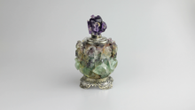 Load image into Gallery viewer, Edward I. Farmer Inkwell in Sterling, Fluorite, Amethyst - The Antique Guild