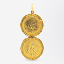 Load image into Gallery viewer, Likely French, 18kt Yellow Gold, Enamel &amp; Diamond Locket
