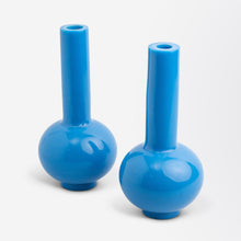 Load image into Gallery viewer, Pair of &#39;Turquoise&#39;, Bottle Shape, Peking Glass Vases
