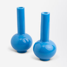 Load image into Gallery viewer, Pair of 'Turquoise', Bottle Shape, Peking Glass Vases