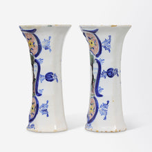 Load image into Gallery viewer, Pair of Early 18th Century Delft Vases
