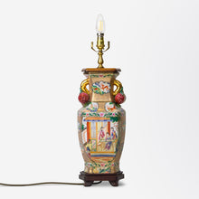 Load image into Gallery viewer, Vintage Chinese Polychrome Porcelain Table Lamp
