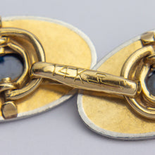 Load image into Gallery viewer, Art Deco, 14kt Yellow Gold, Platinum &amp; Sapphire Cufflink &amp; Dress Stud Set
