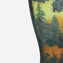 Load image into Gallery viewer, Signed Daum Art Nouveau Cameo Glass Vase with Lake Scene
