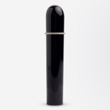 Load image into Gallery viewer, French, Cigar Shaped Onyx Desk Seal with Diamond Collar & Morocco Leather Case