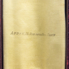 Load image into Gallery viewer, French, Cigar Shaped Onyx Desk Seal with Diamond Collar & Morocco Leather Case