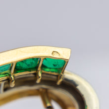 Load image into Gallery viewer, French Art Deco Emerald & Diamond Dress Clip Pair, Possibly by Boucheron