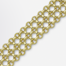 Load image into Gallery viewer, Heavy and Bold 18kt Gold Fancy Link Bracelet
