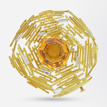 Load image into Gallery viewer, Andrew Grima 18kt Gold, Citrine and Diamond Brooch

