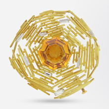 Load image into Gallery viewer, Andrew Grima 18kt Gold, Citrine and Diamond Brooch