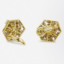 Load image into Gallery viewer, Andrew Grima 18kt Gold, Citrine and Diamond Ear Clips
