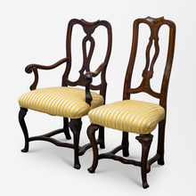 Load image into Gallery viewer, Set of 8 Carved Walnut Baroque Venetian Chairs