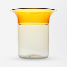 Load image into Gallery viewer, Murano Crystal Vase in Clear and Amber
