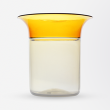 Load image into Gallery viewer, Murano Crystal Vase in Clear and Amber