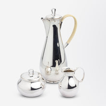 Load image into Gallery viewer, Sterling Silver Three Piece Coffee Set by Sigvard Bernadotte for Georg Jensen
