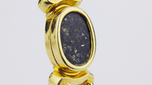 Load image into Gallery viewer, 18kt Gold Greek Lapis Lazuli Bangle
