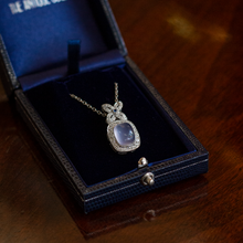 Load image into Gallery viewer, 18kt White Gold, Diamond, Sapphire and Chalcedony Pendant Enhancer