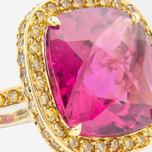 Load image into Gallery viewer, 'Nardi' 18kt Yellow Gold, Rubellite Tourmaline, & Yellow Diamond Ring